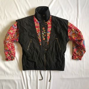 Vintage Women's Powderhorn Black Floral Ski Jacket